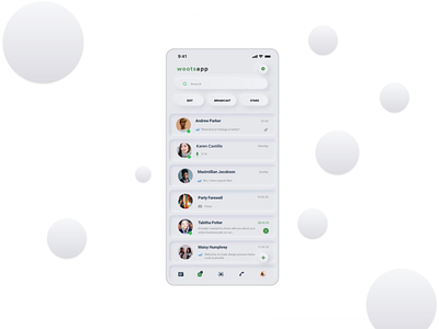 Neuromorphic Wootsapp Design app app design chat chat app dashboard design homescreen minimal mobile app mobile design modern ui neuromorphism ui uidesign