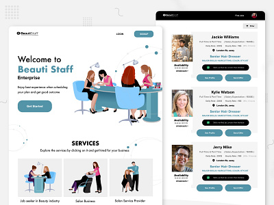 Web design of beauty store beauty beauty store booking candidate design mobile design modern ui profile prototype saas saas design saas website services store ui web webdesign