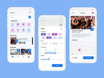 Events App design mobile mobile ui ui ux