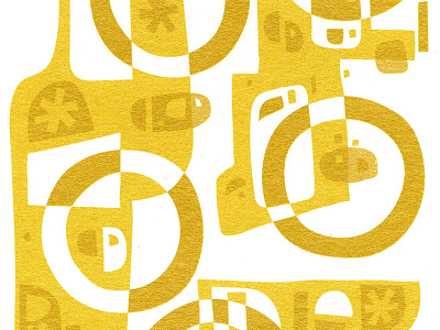 Five Gold Rings card christmas gold illustration rings screenprint xmas