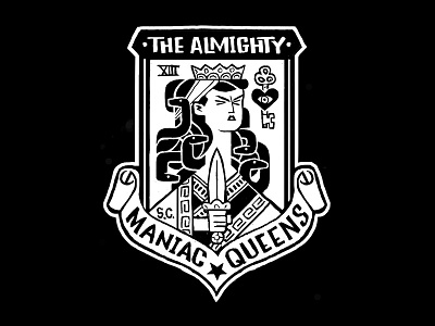Almighty Maniac Queens gang medusa mod patch punk queen scooter