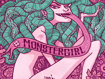 Monster Girl girl hashtag illustration monster