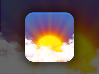 Weather Icon app blue clouds icon ios red shine shining sunset weather yellow