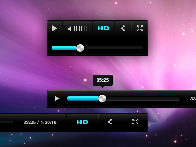 Black UI Video Player black mini player