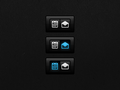 Nav Icons active black blue calendar icons mail navigation ui