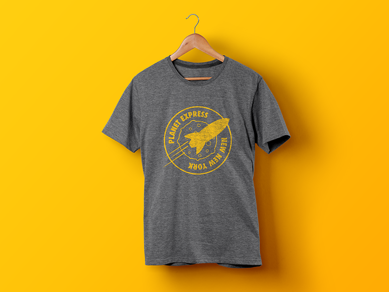 Futurama T-Shirt gray tshirt yellow futurama