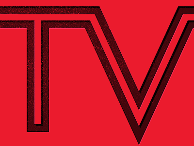 TV lettering logotype red tv