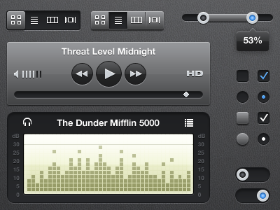 Gray UI audio checkbox dunder equalizer gray interface mifflin radio slider sorting the office ui video