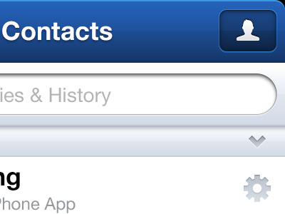Contacts blue contacts list search user