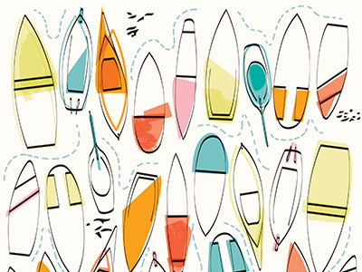 Boat pattern illustrator line pattern surfacedesign