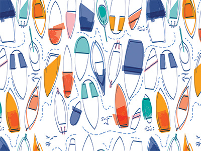 Winner!! boats illustrator line pattern surfacedesign