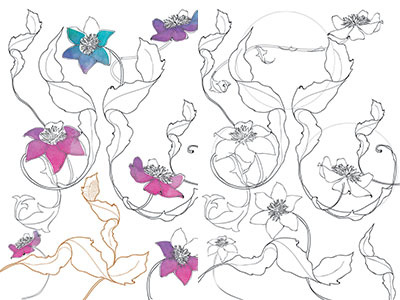 Ode to Morris floral illustrator line pattern surfacedesign