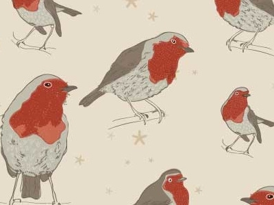 Christmas pattern in the makes bird birds christmas free freechristmaspaper freegiftwrap freewrappingpaper illustrator line pattern robin surfacedesign