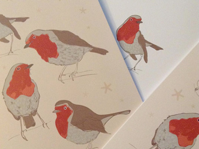 Printed Christmas Card christmas christmascard greetingcards print robins