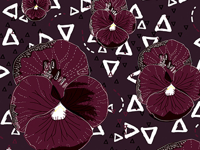 Tribal Botanicals floral illustrator line pattern surfacedesign