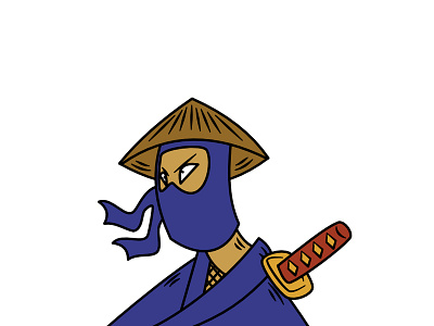 Ninja art comic drawing illustration japan katana ninja vector