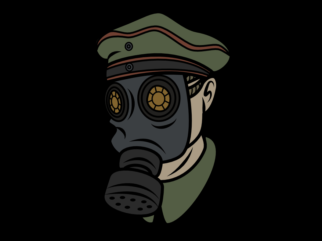 ww1 gas mask drawing