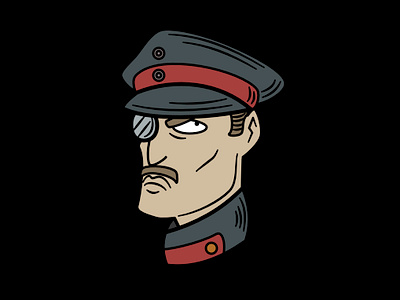 German general WW1 art comic drawing illustration man soldier vector ww1