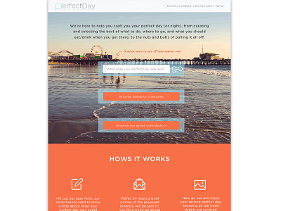 Perfect Day Landing page Exploration v2 flat graphic design interactive ui ux website