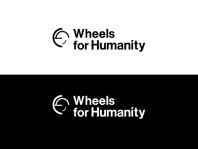 Wheels For Humanity Logo B W circle concepts fresh logo modern motion neue haas grotesk display std ngo san-serif font