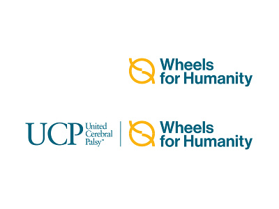 UCP Wheels for Humanity Logo circle concepts logo motion neue haas grotesk display std ngo san serif font