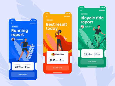 Activity tracking app app clean colorful design illustrations ios ios app minimal mobile app sport app tracking app