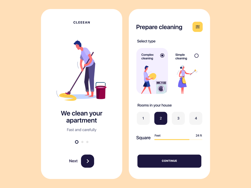 Top Cleaning Service Booking App UI Design by Excellent WebWorld on