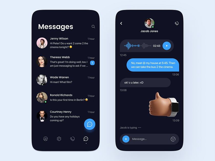 Messenger UI Design by Alex on Dribbble