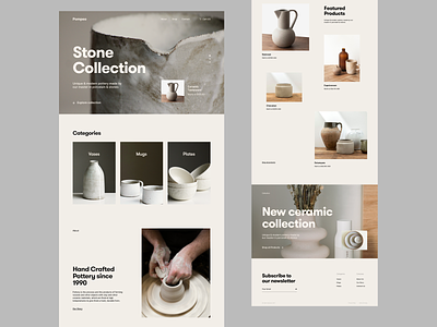 Pottery E-Commerce Website Design | Home Page design ecommerce hand crafted home page pottery shop ui ux web website
