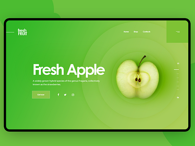 Fresh apple design flat hero landing ui ux web website