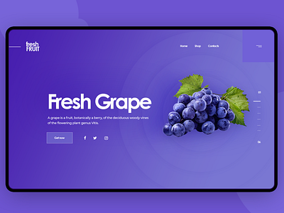 Fresh Grape design flat hero landing ui ux web website