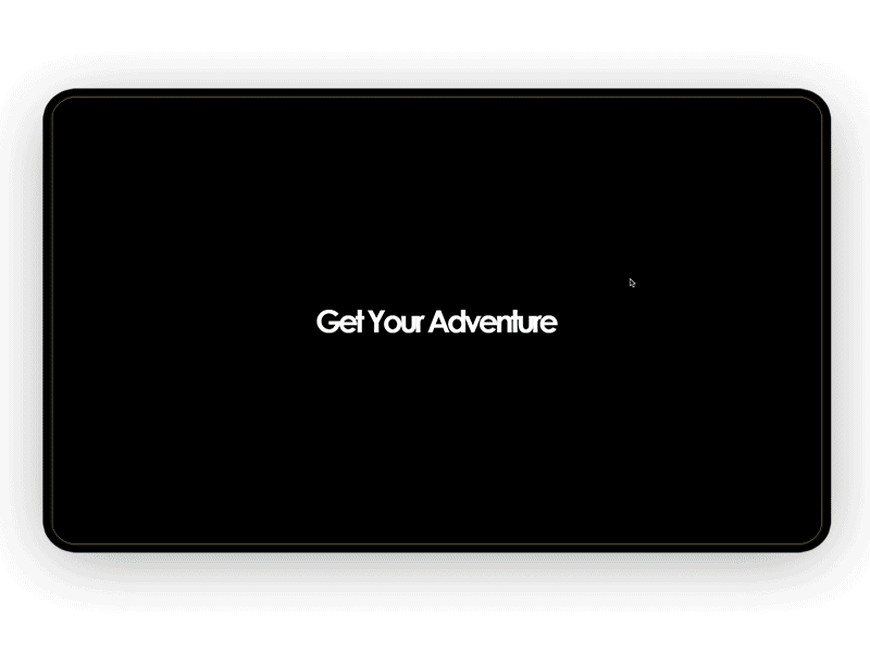 "Get your Adventure" Website Animation animation design hero landing loading animation preloader animation web website