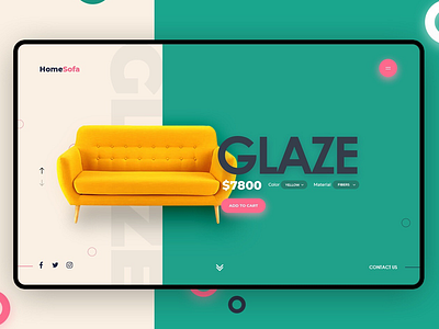 GLAZE design hero landing shop web