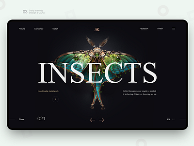 INSECTS design flat hero landing ui ux web website