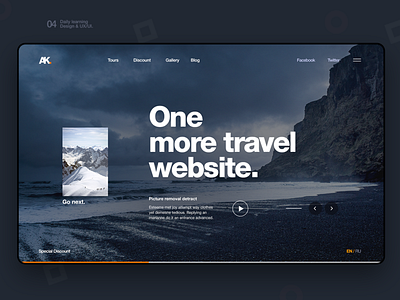 Travel website design flat hero landing ui ux web website