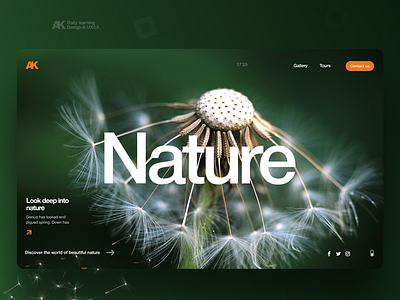 Nature hero landing ux ui web