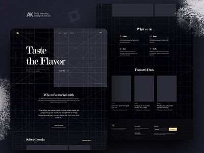 Taste the Flavor design flat grid grid construction grid layout hero landing ui ux web website