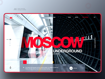 MOSCOW Underground design flat hero landing ui ux web website