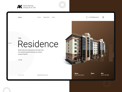 Apartment Website Design design flat hero landing ui ux web website