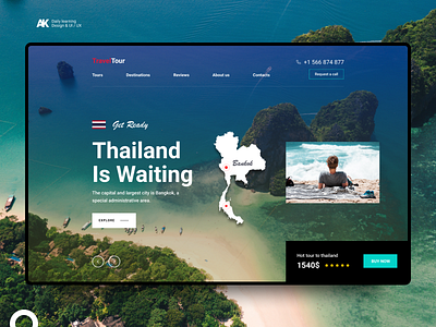 Thailand design flat hero landing ui ux web website