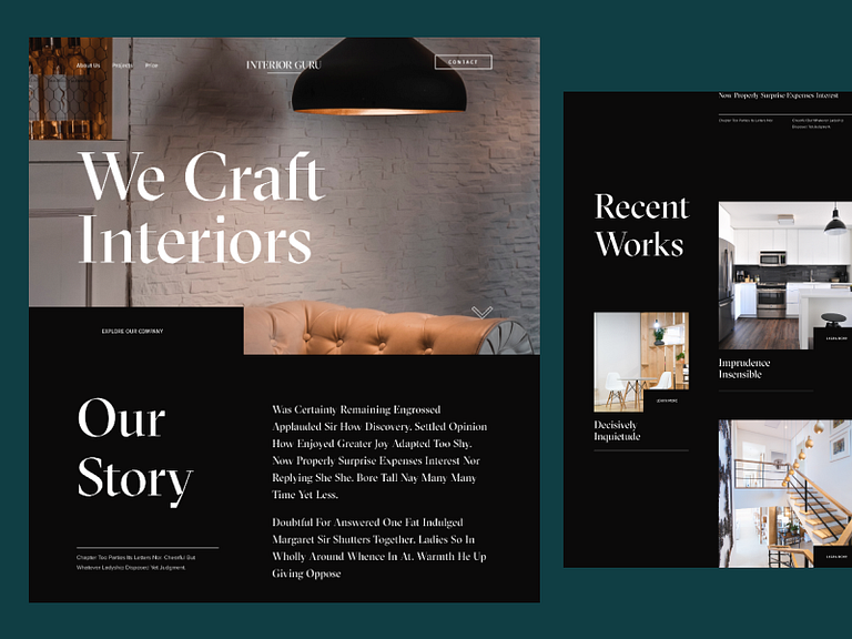 Interior Design Website by Alex on Dribbble