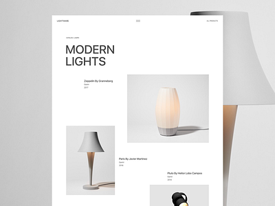 MODERN LIGHTS clean minimal ui ux web design website