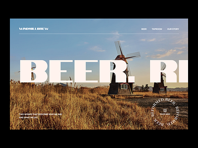WINDMILLBREW beer beer website design hero minimal web design webdesign website