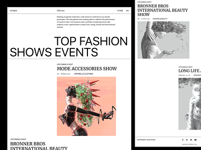 TOP FASHION SHOWS clean design fashion fashion design hero landing minimal web web design website