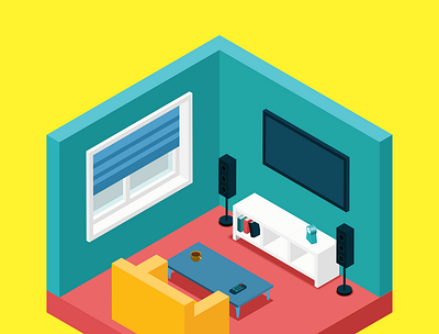 3d room design illustration vector