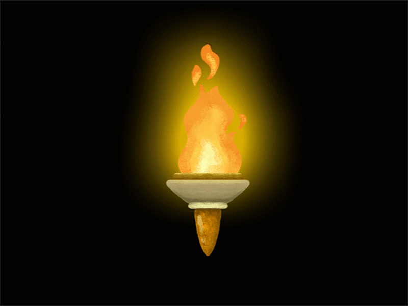 Fire torch animated gif design digital illustration digital painting gift illustration