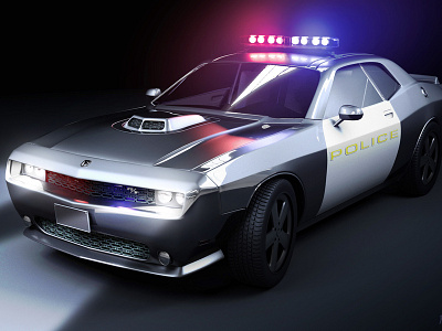 Dodge Challenger Police Car 3d 3d car 3d model 3dsmax police car