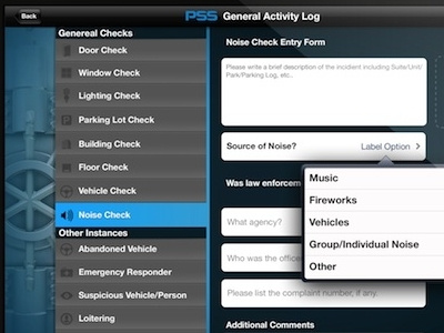 iPad Tablet App for Security Company