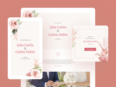 Wedding Invitation Website - Brown Flowers