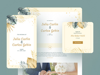 Tropical Gold Wedding Invitation Website Design design wedding wedding invitation